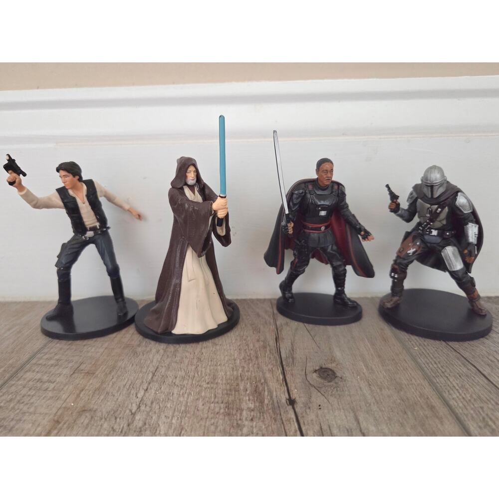 Star Wars Disney Store Figure Lot Han‎ Solo Obi-Wan Moff Gideon Mandalorian